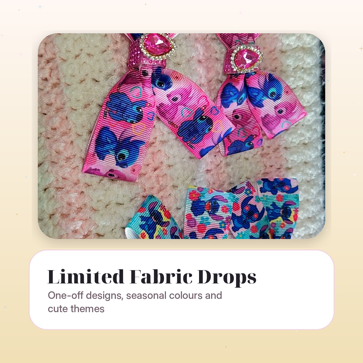 Limited fabric drops and custom materials