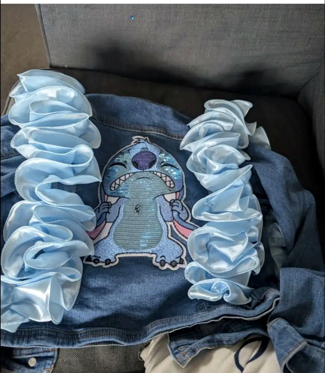 Blue ruffle custom children’s outfit set